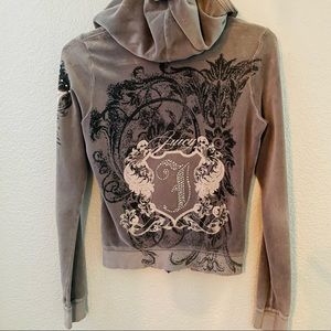 Juicy couture velour zip up sweatshirt